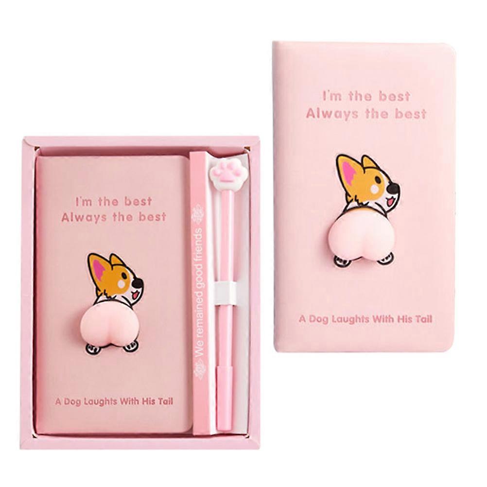Stylish Pink A6 Cartoon Notepad With Pen Ideal For Students Travelers And Office Workers Perfect For Note Taking 2Set