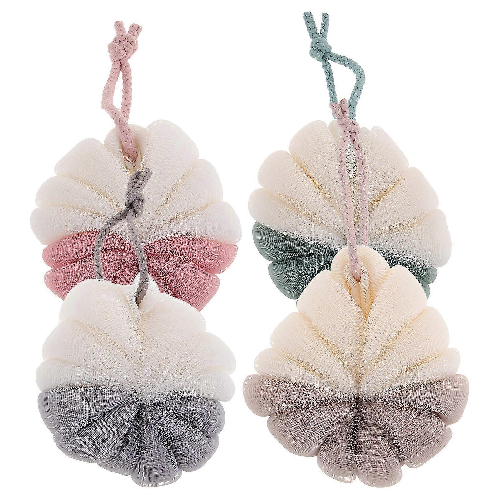 Bath Ball Double Colors for Cleanse 12Pcs Shower Loofah Mesh Net