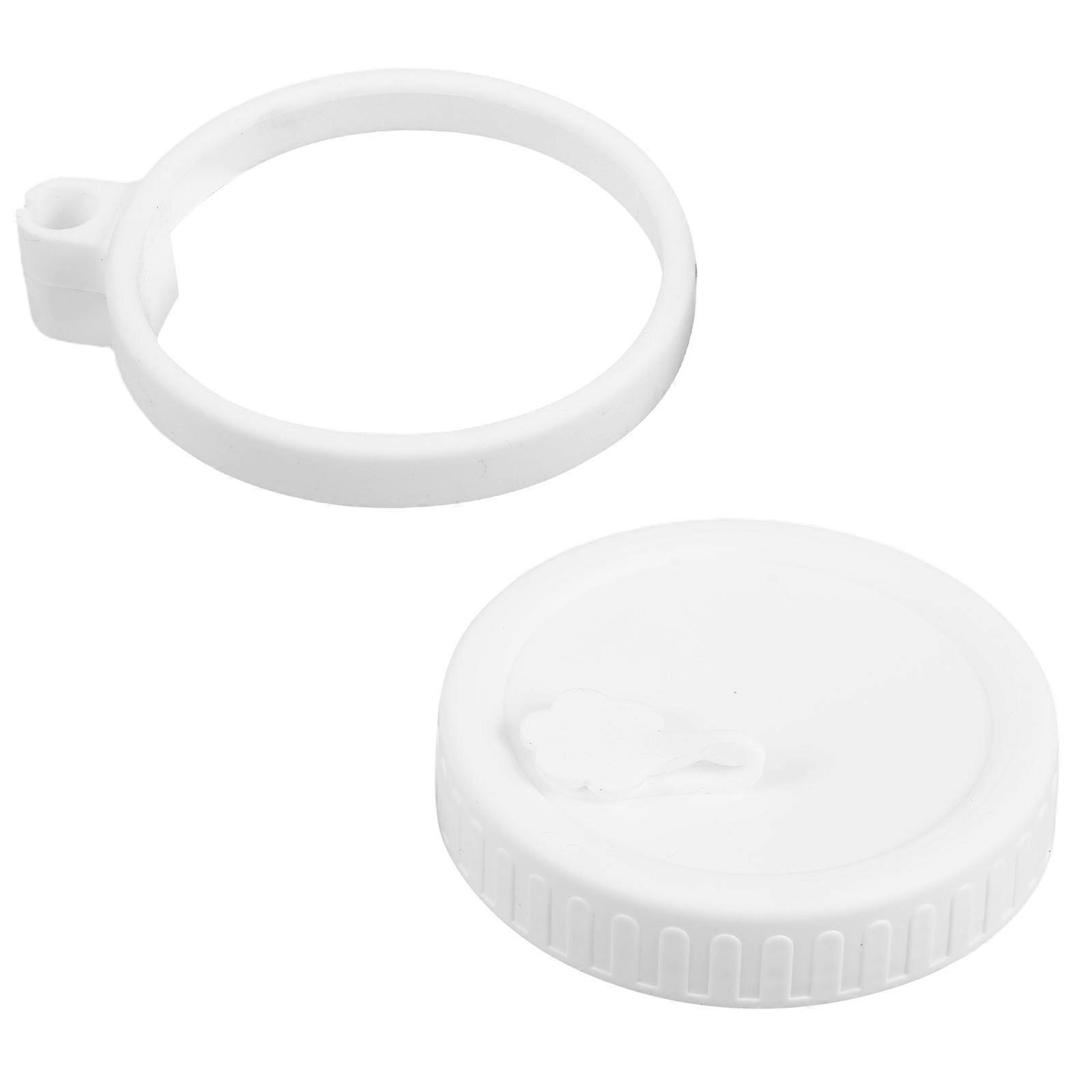 Can Straw Lid Mason Jar Lid Designed for Practical Use 2Sets White Silicone