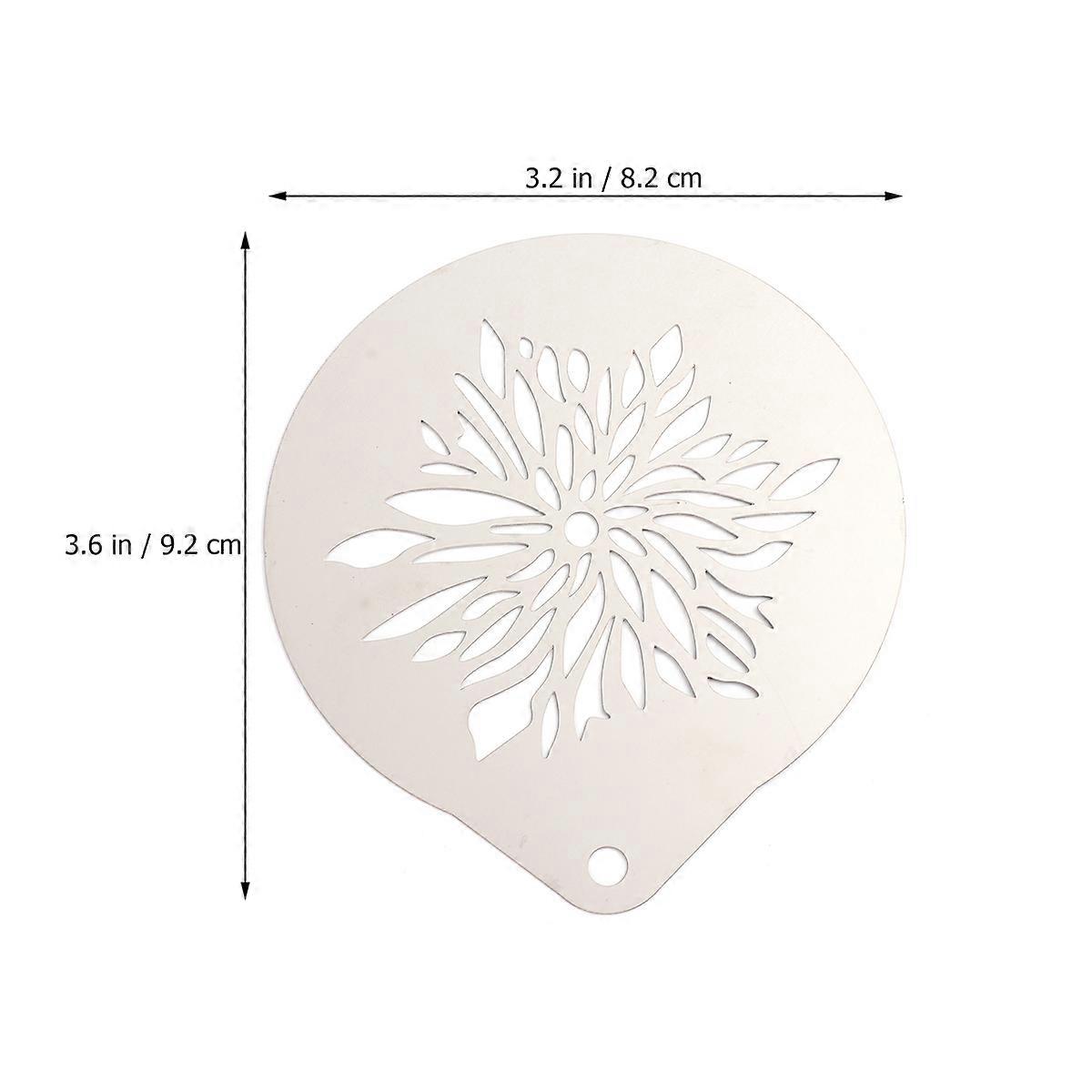 Stainless Steel Stencils 1 Set Of 6Pcs Latte Art For Coffee Enthusiasts And Coffee Making 9.2X8.2X0.01CM Custom Design
