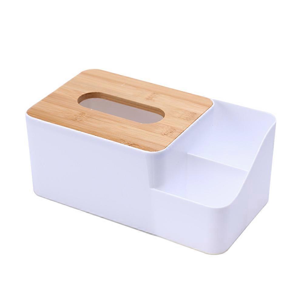 Storage Basket for Storage 2Pcs Plastic Tissue Box with Wood Cover