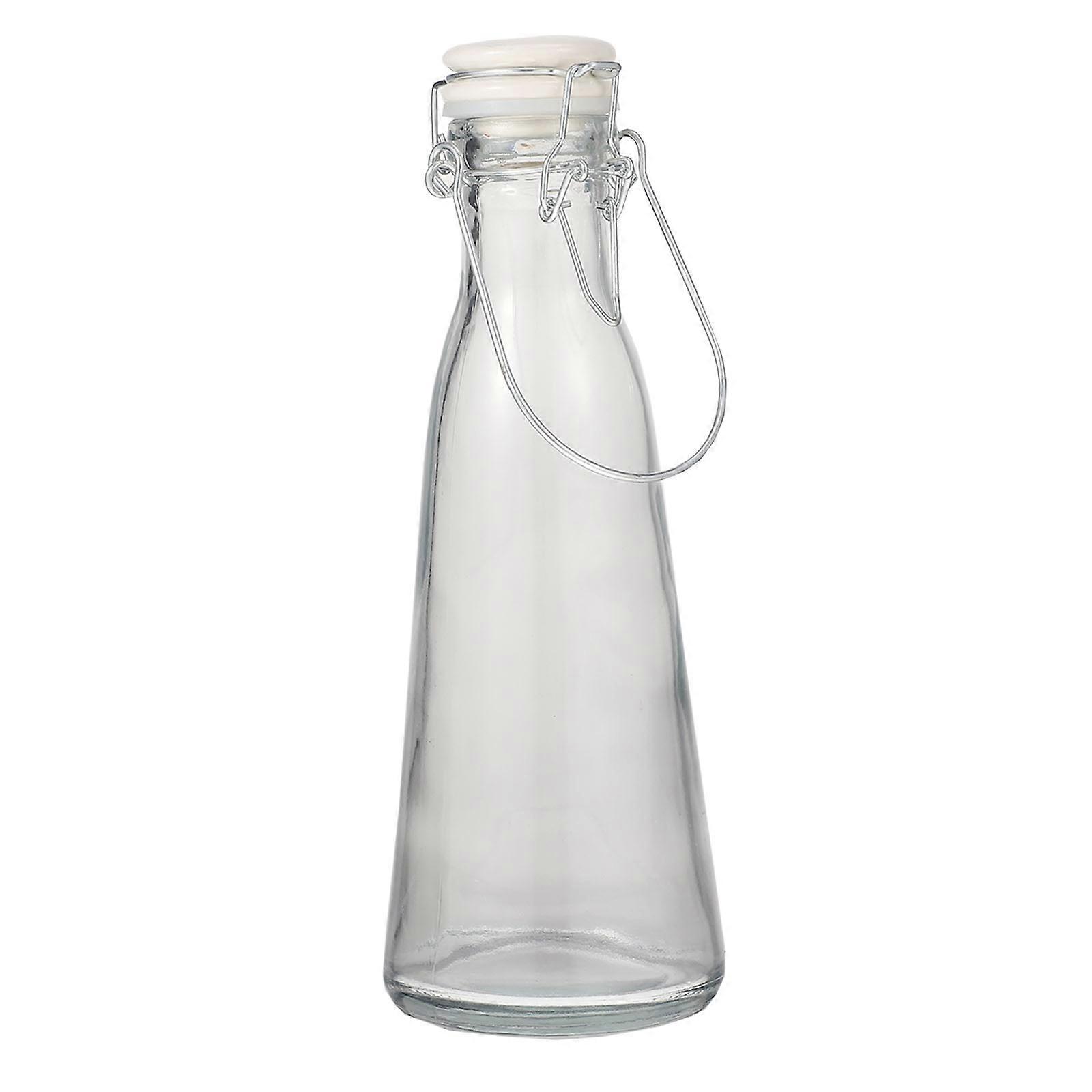 Glass Bottle Beverage Bottle for Storage Use 2Pcs Transparent Bottles