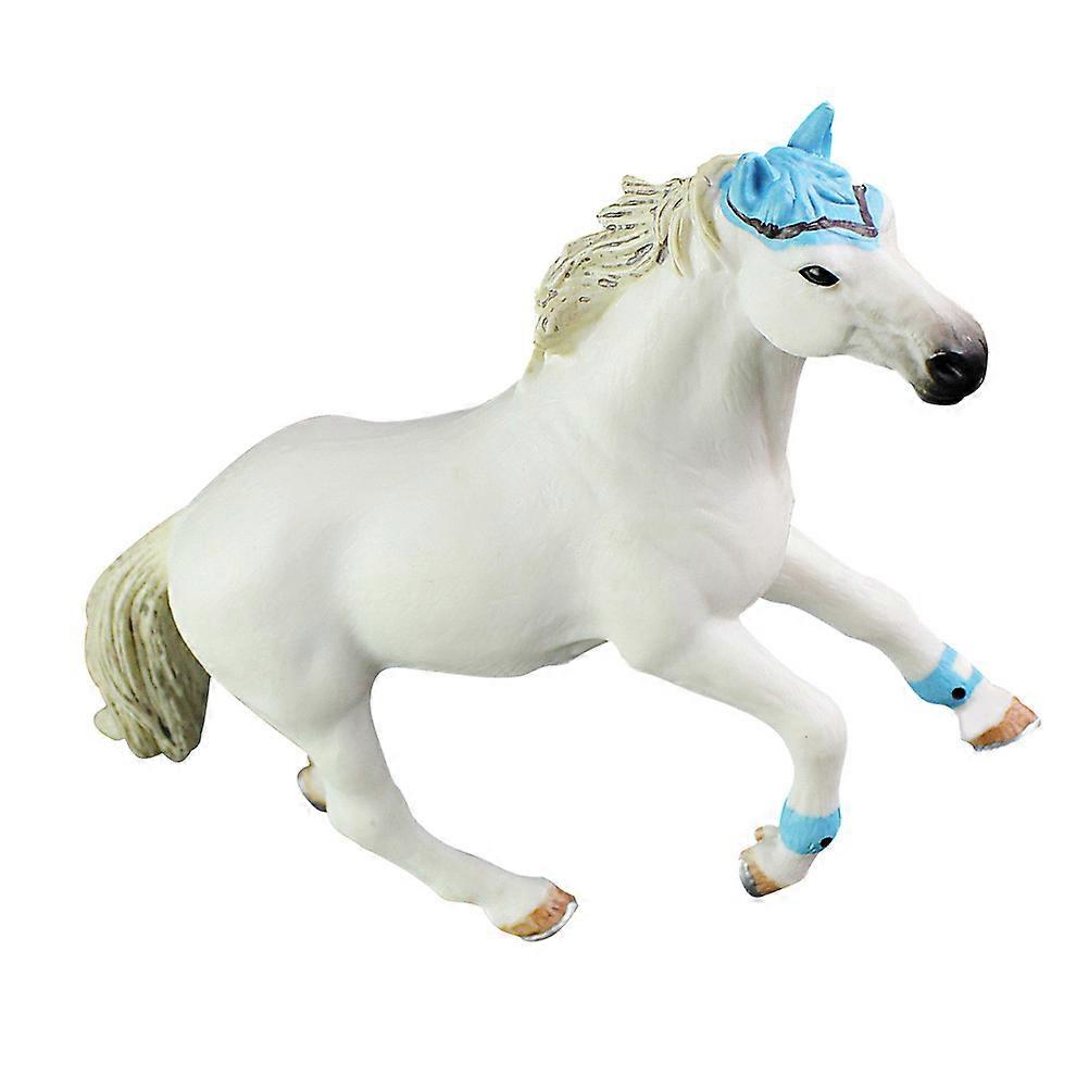 Simulation Horse Model White Horse Figure for Decoration 2Pcs