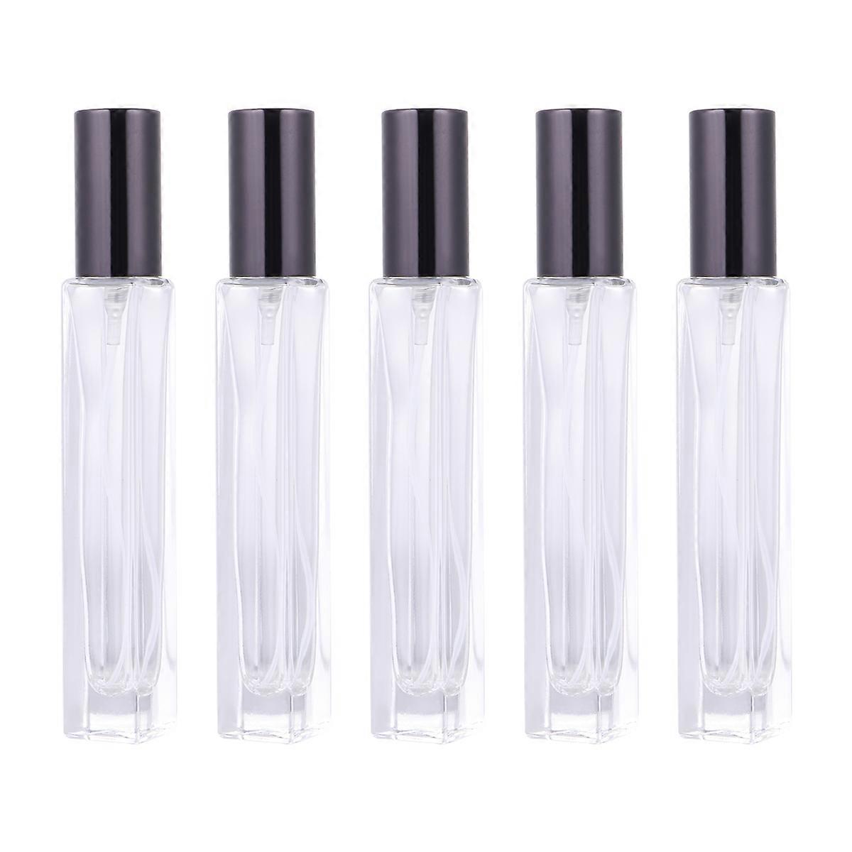 Empty Glass Perfume Spray Bottles for Storage 10Pcs with Black Lid Portable Design
