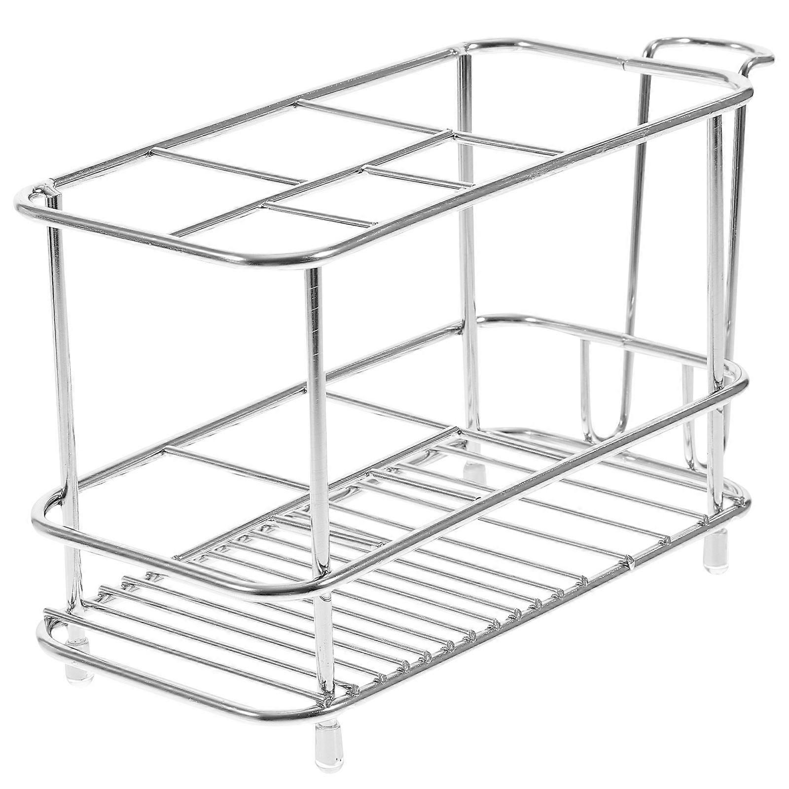 Bathroom Toothbrush Rack Stainless Steel Storage Rack for 2Pcs Use