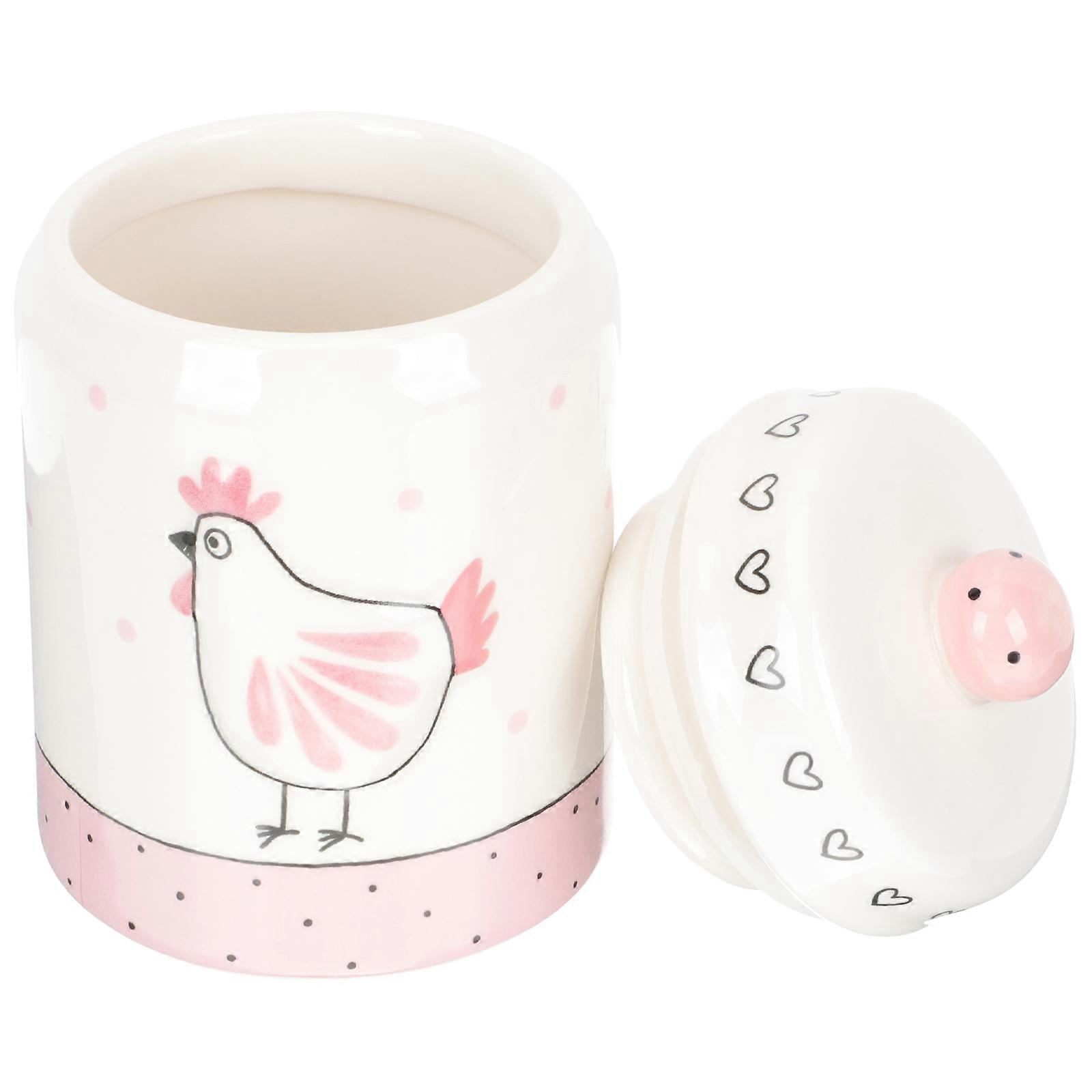 2Pcs Ceramic Tea Storage Jar Cylindrical Design For Home Use Fresh Keeping Container