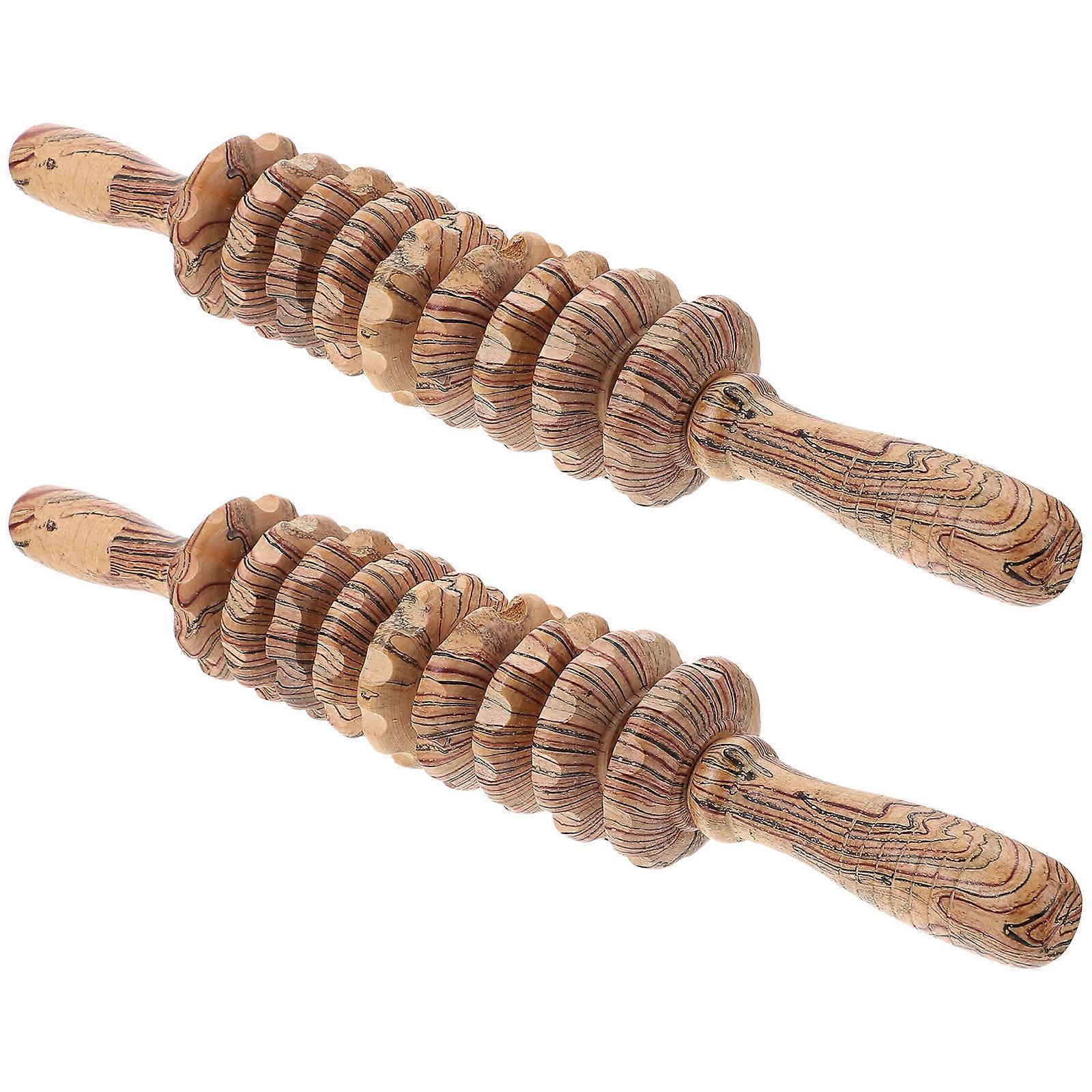 Handheld Massager Wooden Roller for Massage Using 4Pcs Set