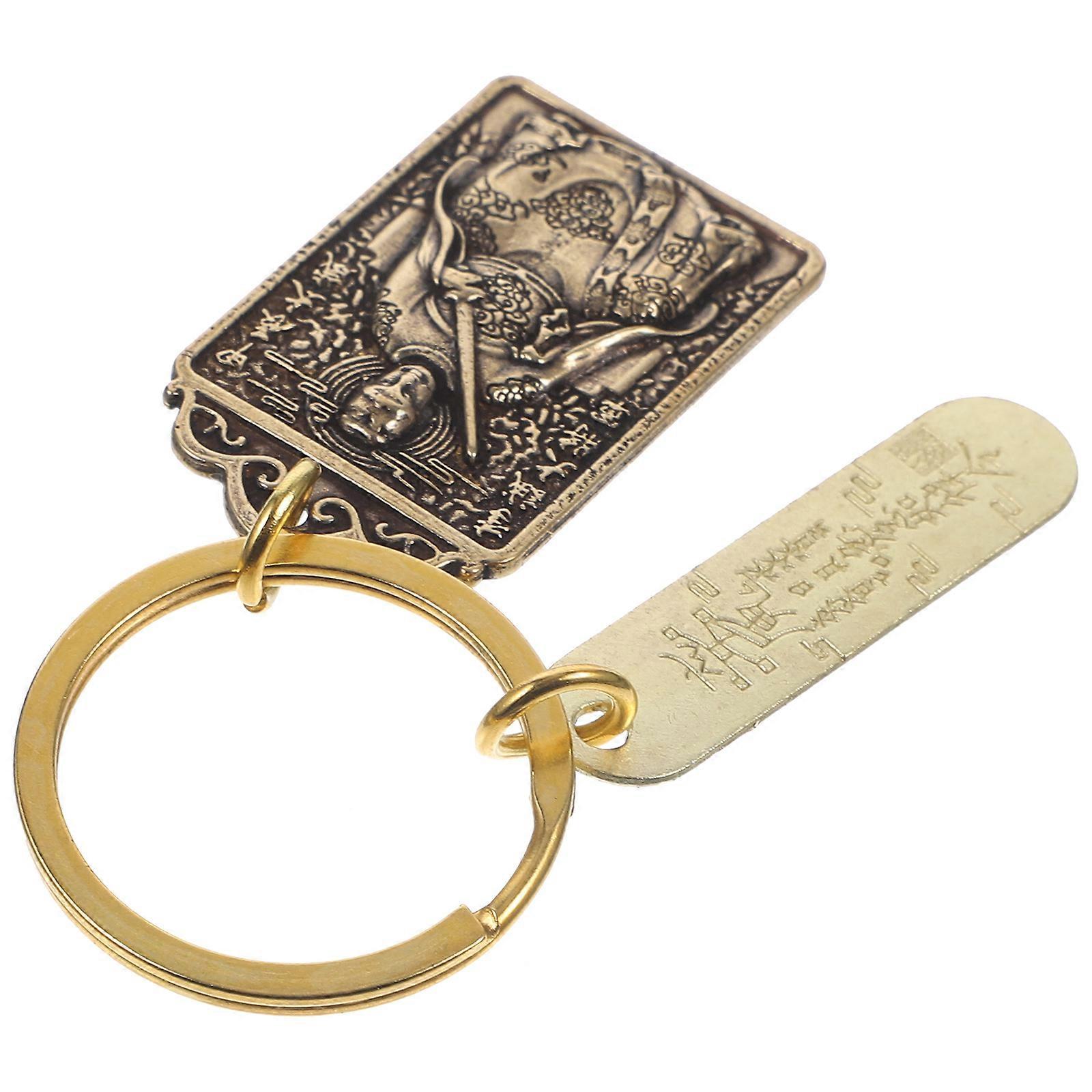 Chinese Style Taisui Keychain Pendant for Decor 4Pcs Unique Key Ring Pendant