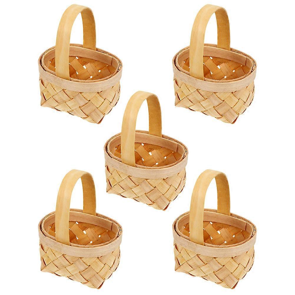 Miniature Woven Basket for Party Candy Packaging 10Pcs Beige Style