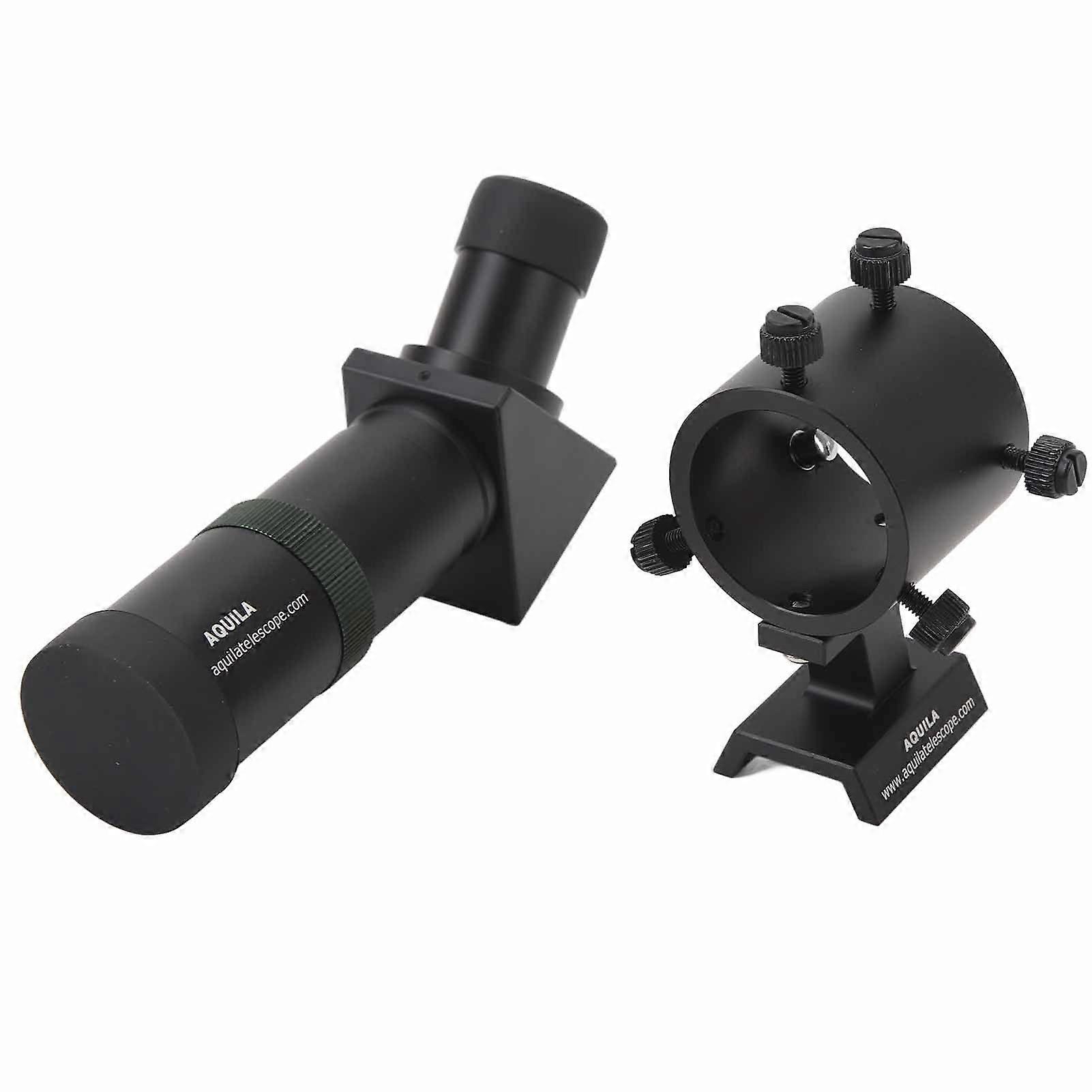 6X30 Finder Scope 45 Degree Full Image FMC HD Multilayer Coating Metal Finderscope with Fixed Bracket for Astronomical Telescope