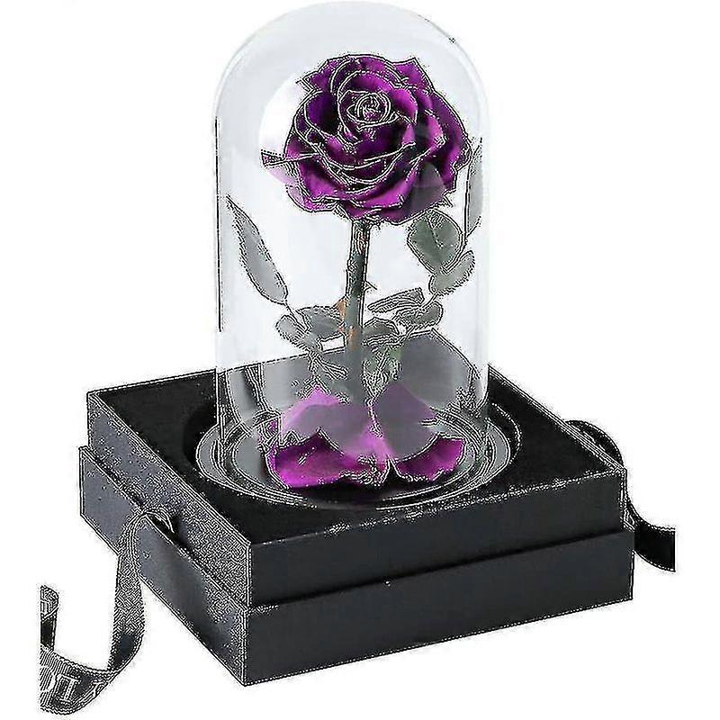 Nouvelle rose éternelle véritable préservée sous cloche de verre, un cadeau idéal pour Thanksgiving !