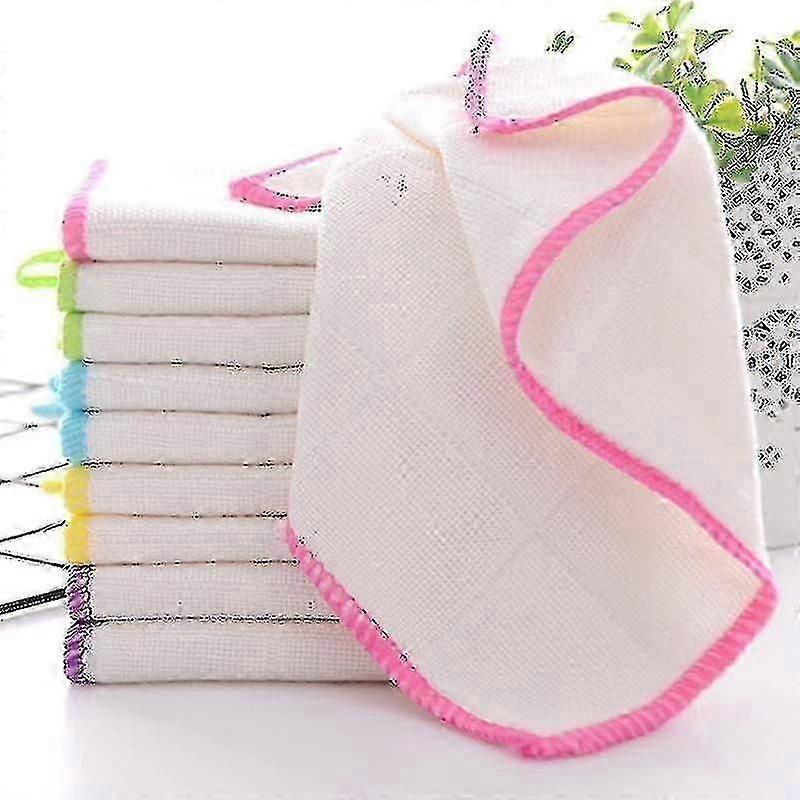 10pcs Bamboo Dishcloths Hand Towels Kitchen Towels For Cleaning Absorbent Colour Random - ya
