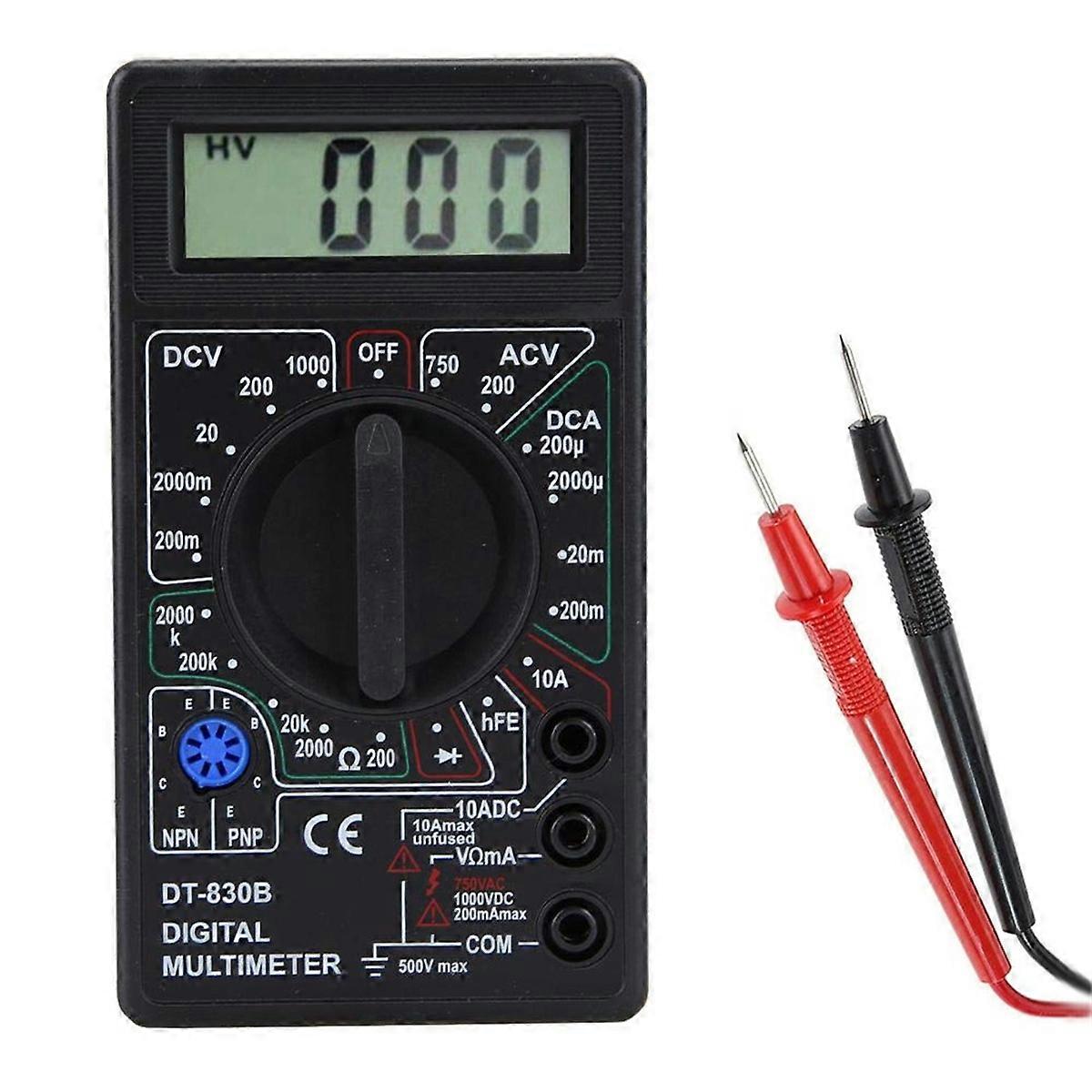 DT830B DC/AC LCD Digital Multimeter 750/1000V Voltmeter Ammeter