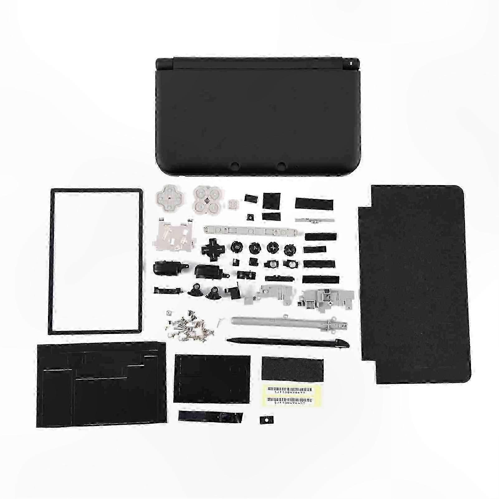 Black DIY Repair Kit for 3DS XL Console Shell Replacement with Easy Assembly