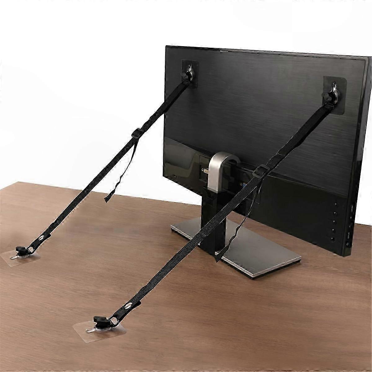 4-Pack Adjustable TV Safety Straps, Adhesive Anti-Tip Anchors for Flat Screens, Wall Mounting地震安全保障解决方案