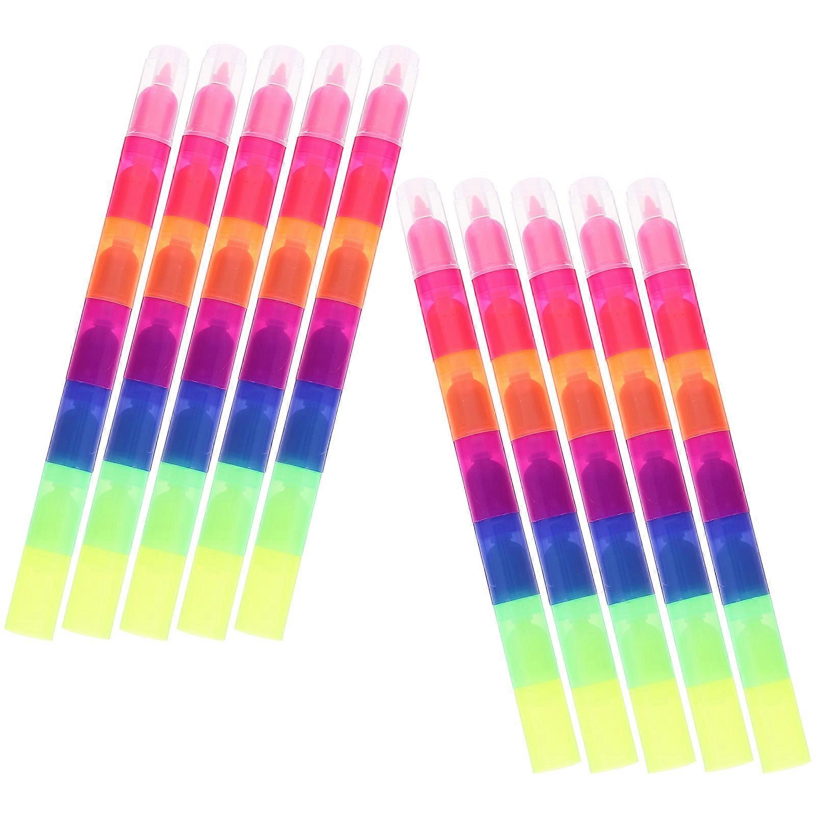 Multicolor Highlighters Stackable Book Reading Markers 50Pcs Set