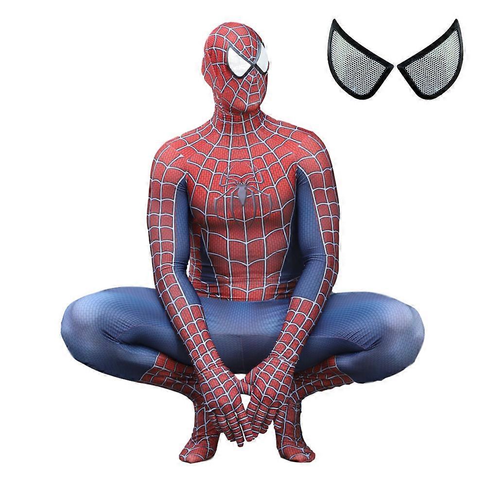 Spiderman Costume Black Red Raimi Tobey Maguire Spider Man Cosplay Superhero Zentai Suit Halloween Costumes Adults Kid Elastic