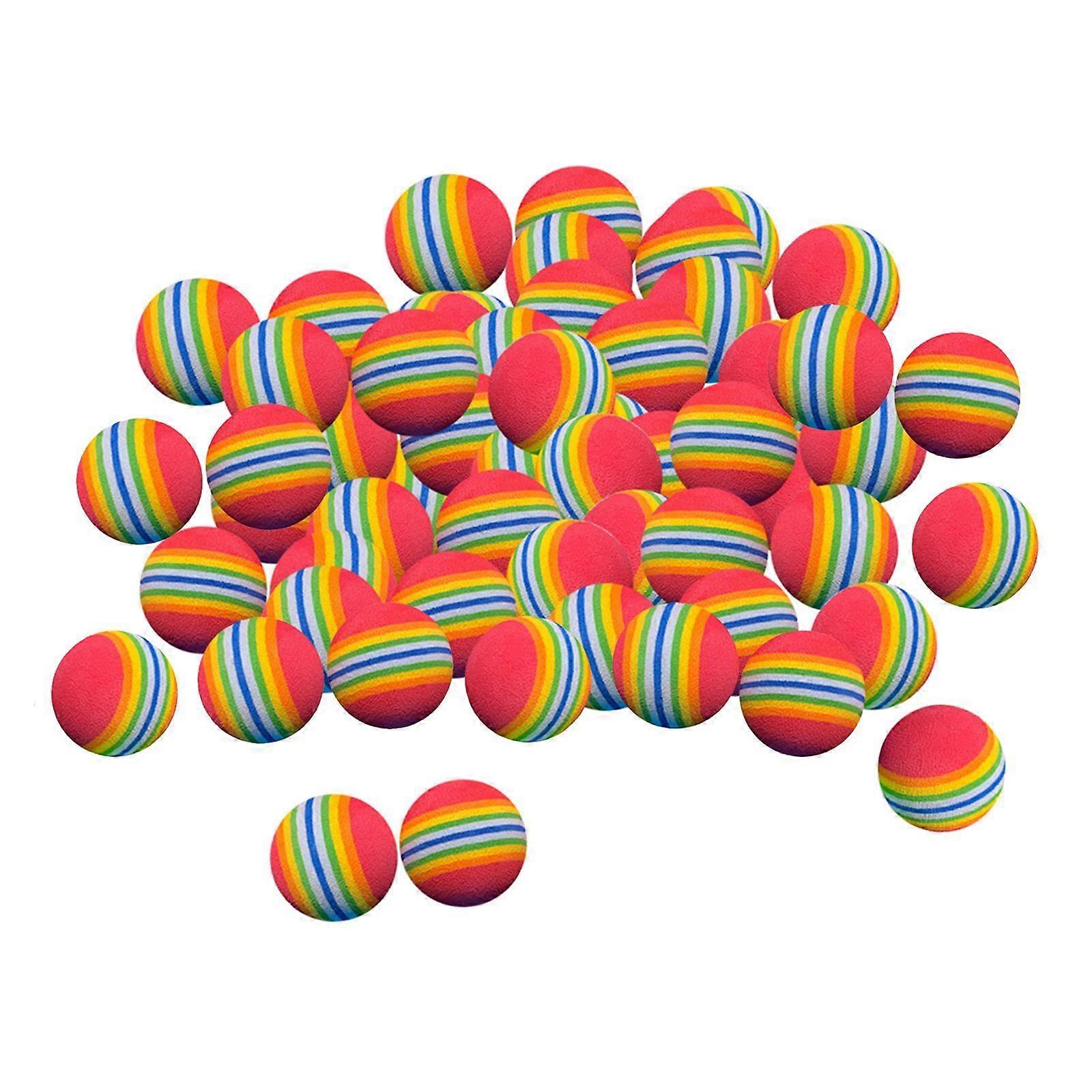 50x Soft Foam Practice Golf Balls Stripe Pattern for Training EVA Flexible