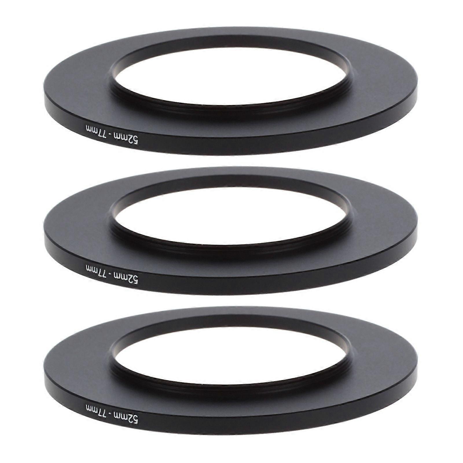 3pcs 52mm-77mm 52-77 Metal Step Up Filter Ring Adapter for Camera
