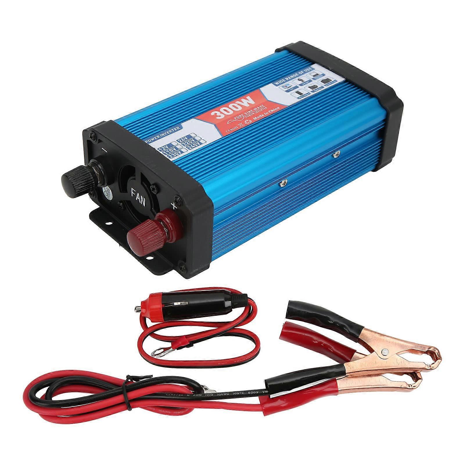 Voltage Converter 300W Continuous Inverter Blue Heatsink With Overload Protection Digital Display 12V To 220V For Boats