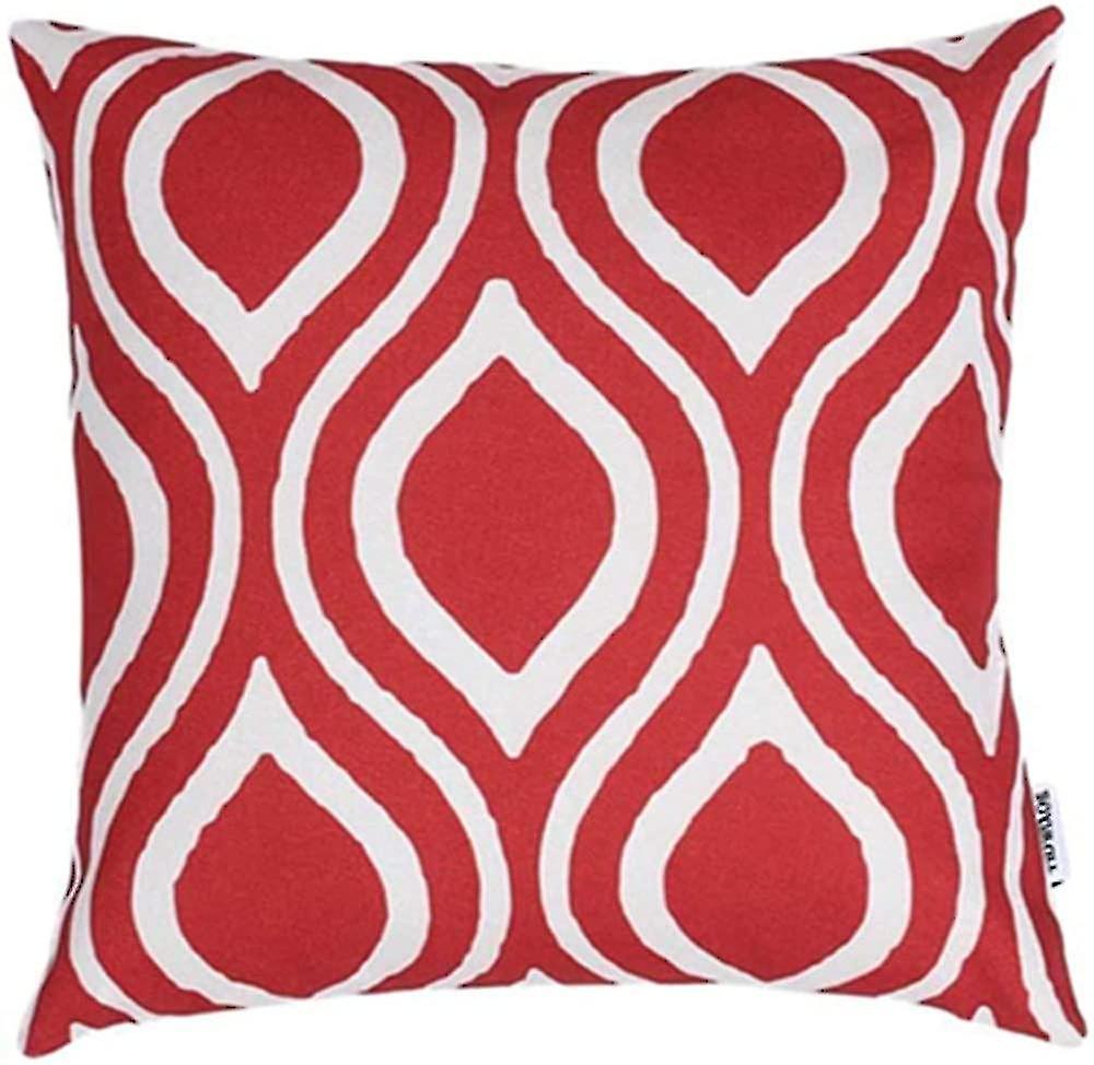 Fodera Cuscino Divano 45x45 Cm - Design Ramo Di Fiori, Nero E Rosso, Poliestere - Foto 4