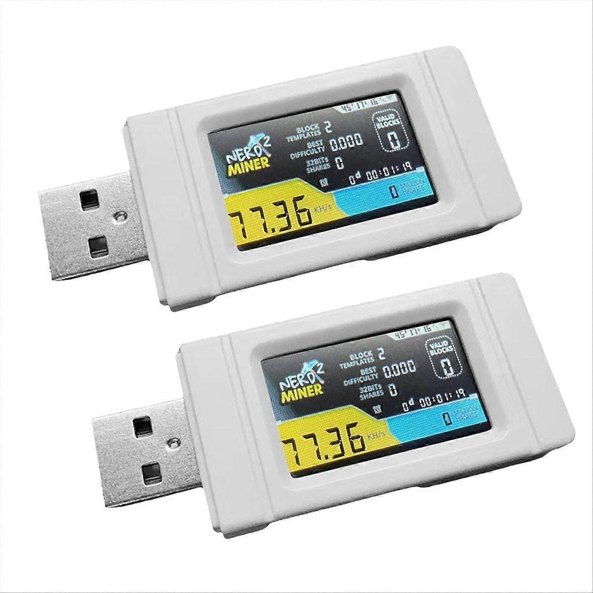 2PCS Nerdminer USB Miner 77KH/S BTC Solo Lottery Mining Miner