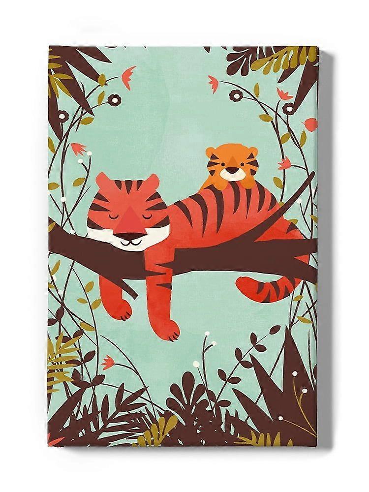 Image consciente de dormir tigre maman enveloppé toile - Jay Fleck Designs, Art mural-ouyac219