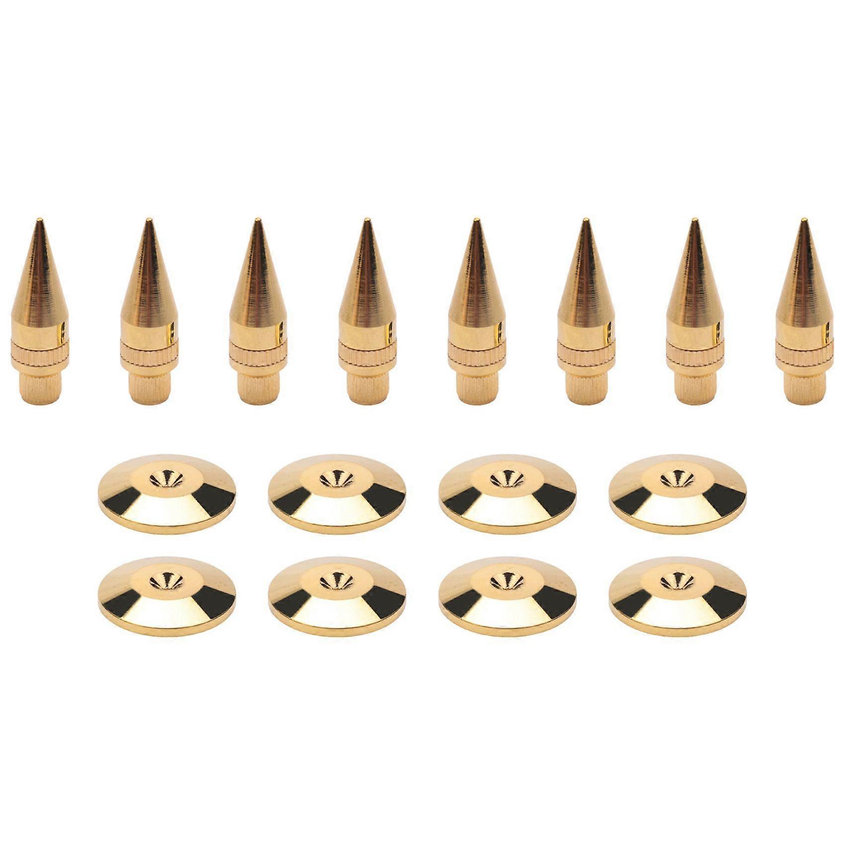 8 Pairs Copper Speaker Spike with Base Pad Feet Mat for DVD Player