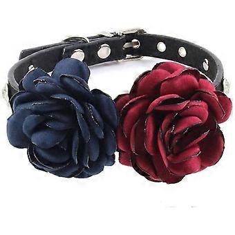 Rhinestone hundehalsbånd - Blomsterkattehalsbånd med bling til killing lille