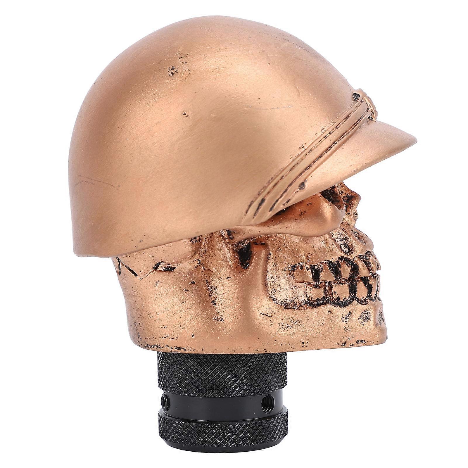Skull Shift Knobs Resin Comfortable Grip Skull Shifter Handle Knob with 3 Adapters for Most Manual Transmissions Car Copper 