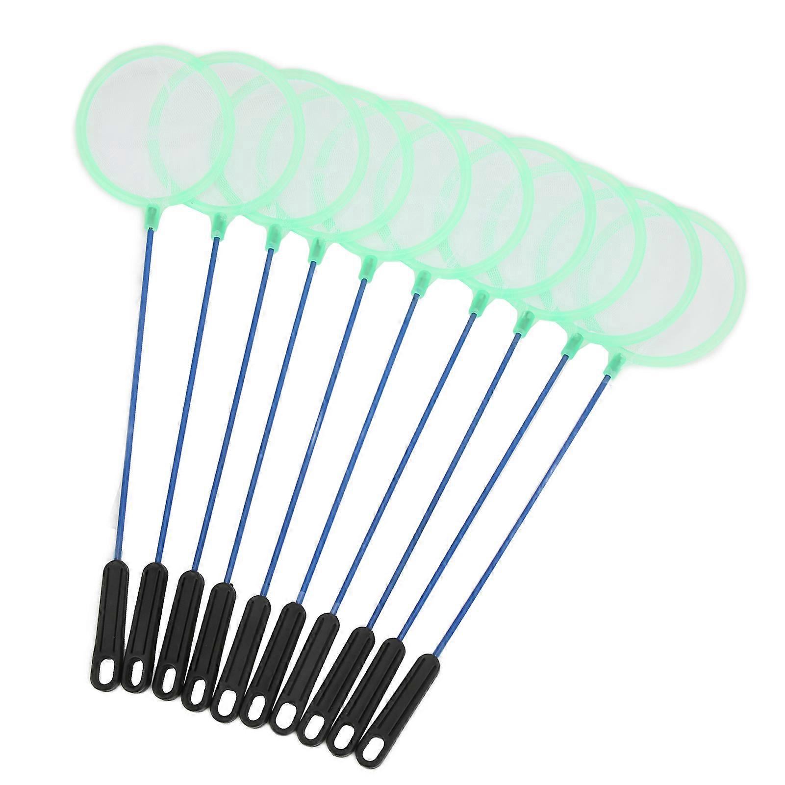 10 Pcs Small Fish Nets Lightweight Quick Catch Mesh Nylon Net with Plastic Handle for Catching Small Fish Shrimp