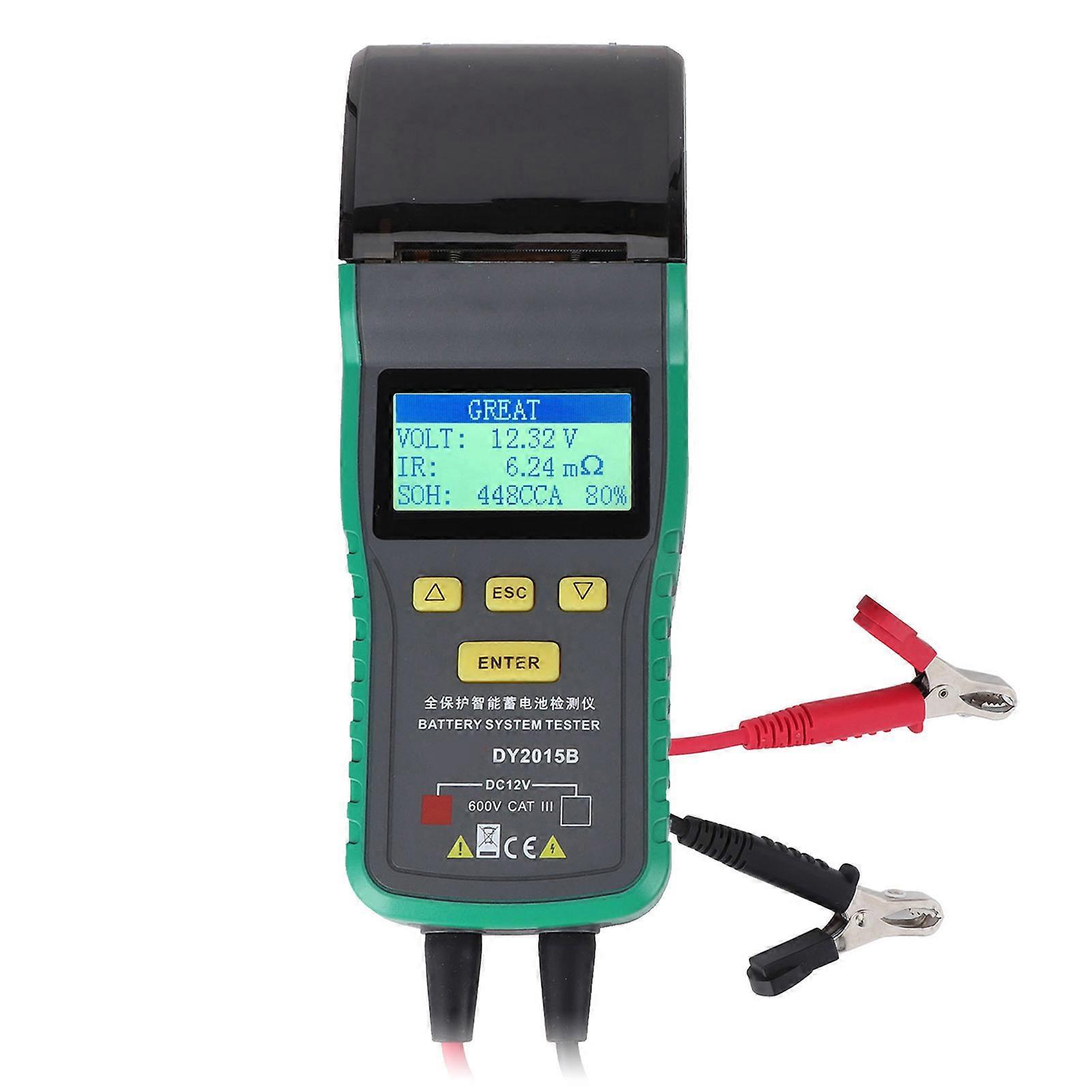 12V vehicle battery tester - automotive analyzer with print function