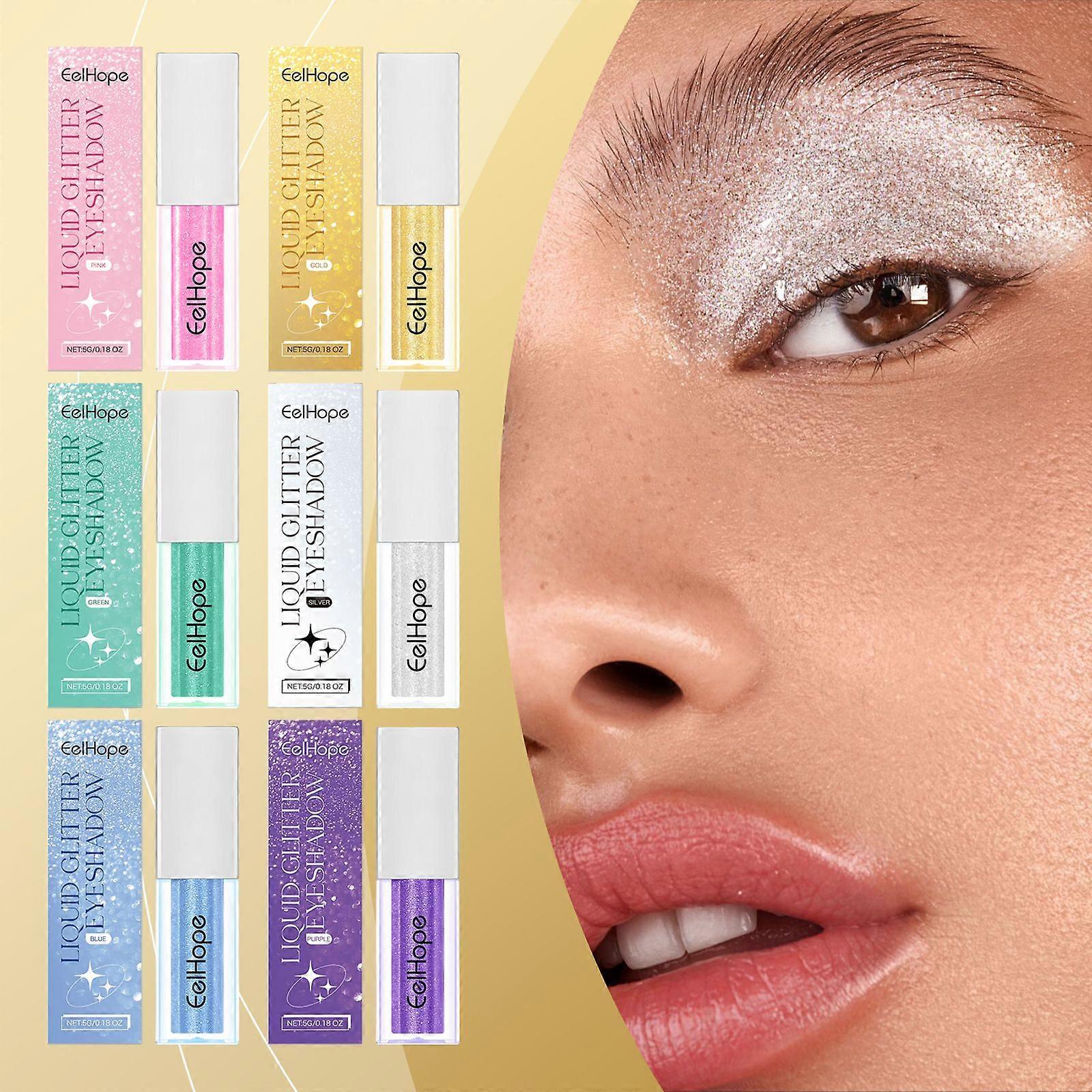 Eelhope Glitter Liquid Eyeshadow Glitter Liquid Makeup Eye Multi-Color Multi-Purpose Eyeshadow