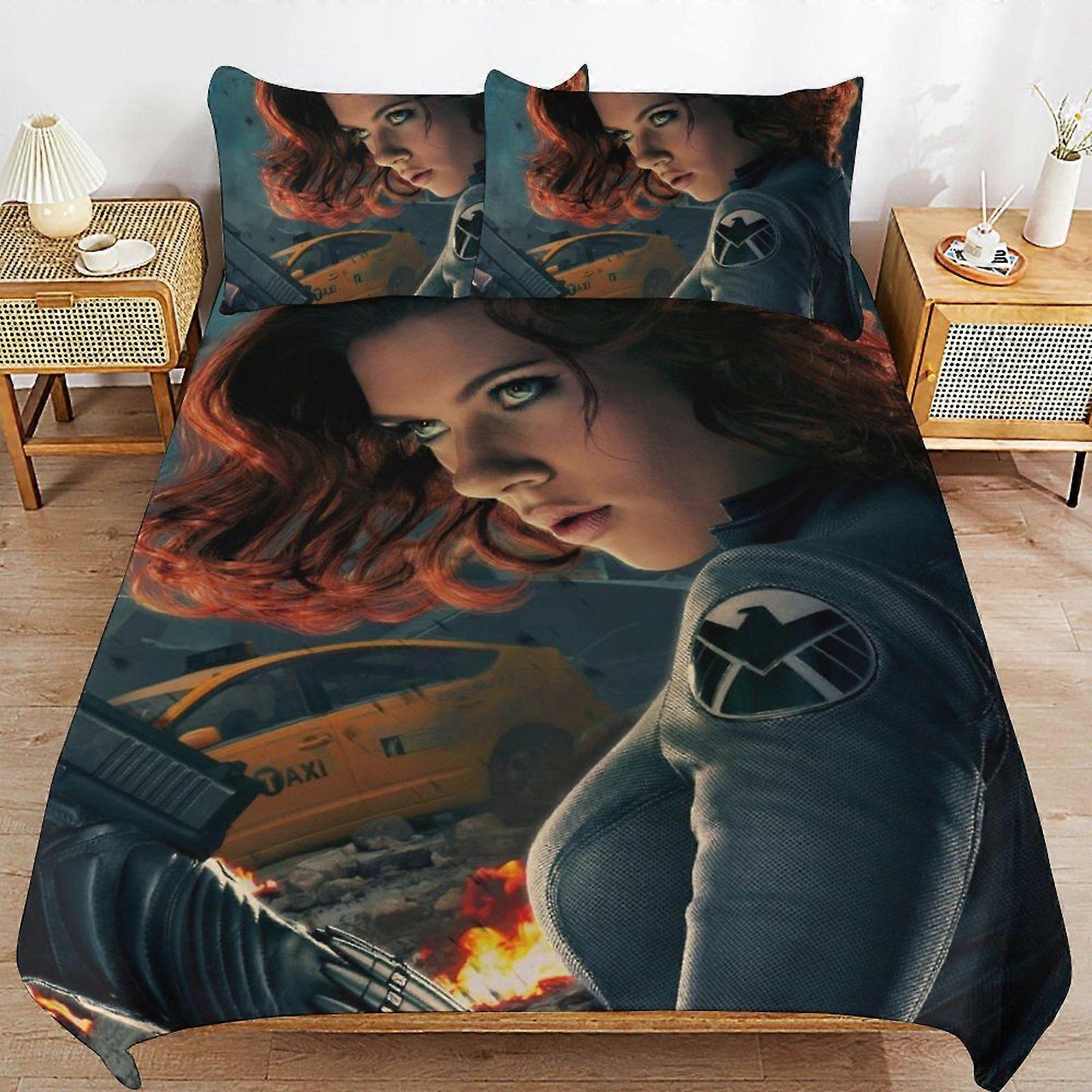 w213 Black Widow Simple Finish Smooth Touch Comfort Zipper System Sleep Upgrade Duvet Cover Sets for Couples m213
