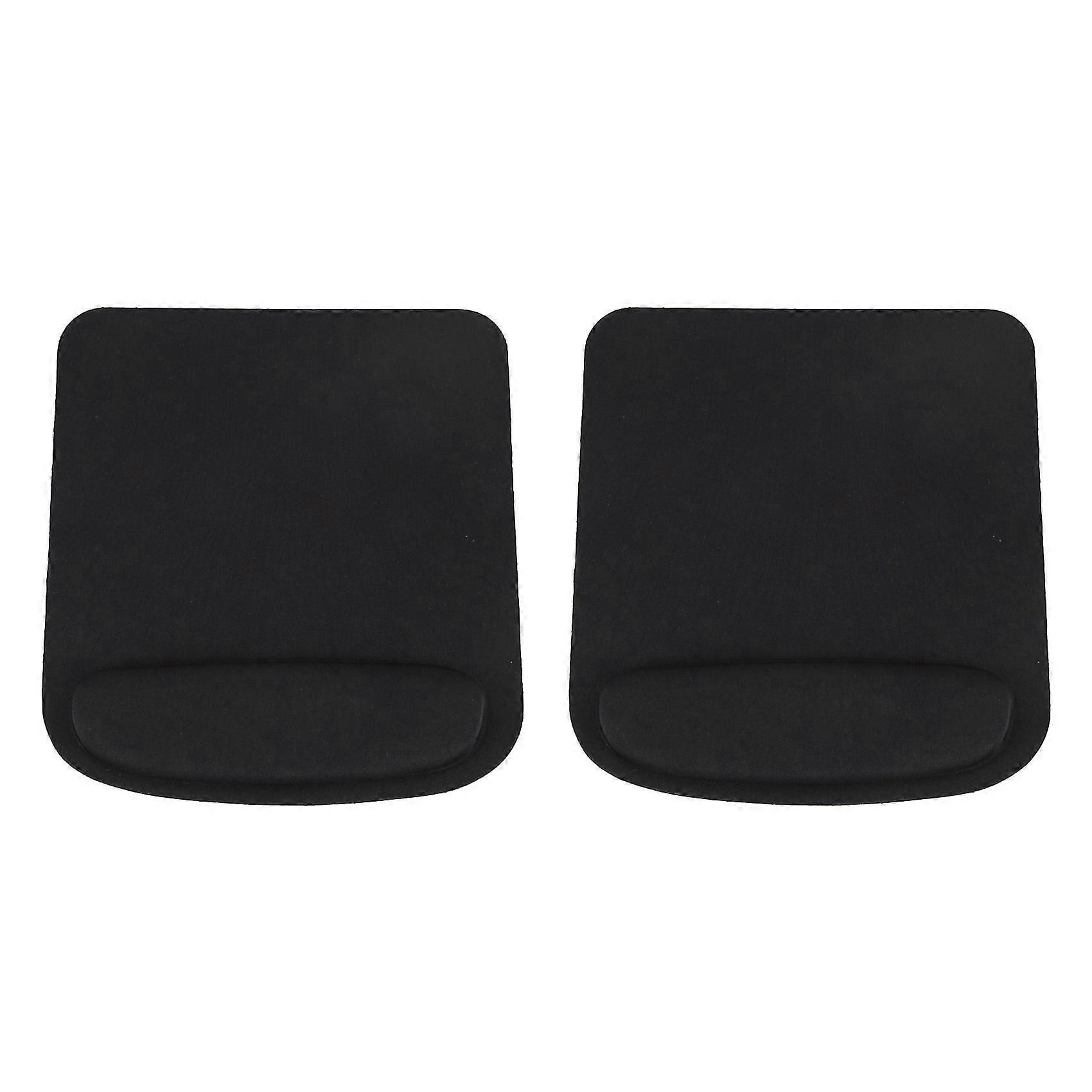 2x Rectangle Wrist Support Cloth + Eva Mouse Pad Mice Mat For Compute Black 210x230x20mm