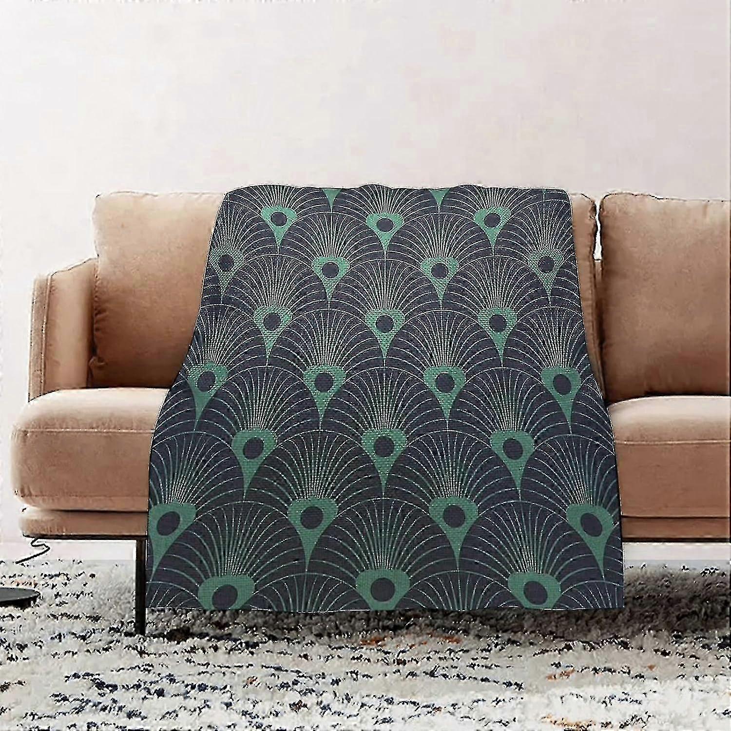 Premium Flannel Throw Blanket - Peacock Feather Watercolor Flannel Blanket Sofa Throw, Blanket Fluffy Soft Throw For Bed And Couch Throw/sin