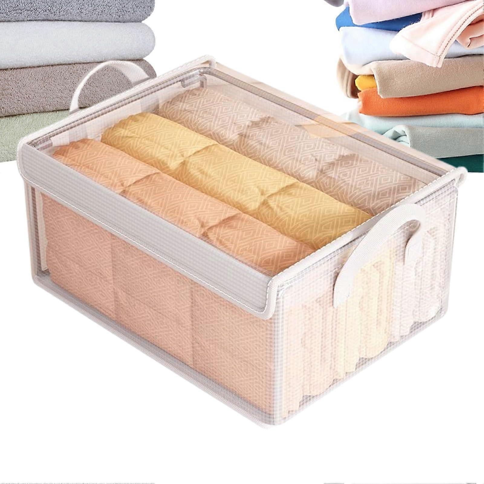 Blanket Storage Organizers  Transparent Stackable Storage Box For Laundry, Travel, Closet Organization, Medium Size