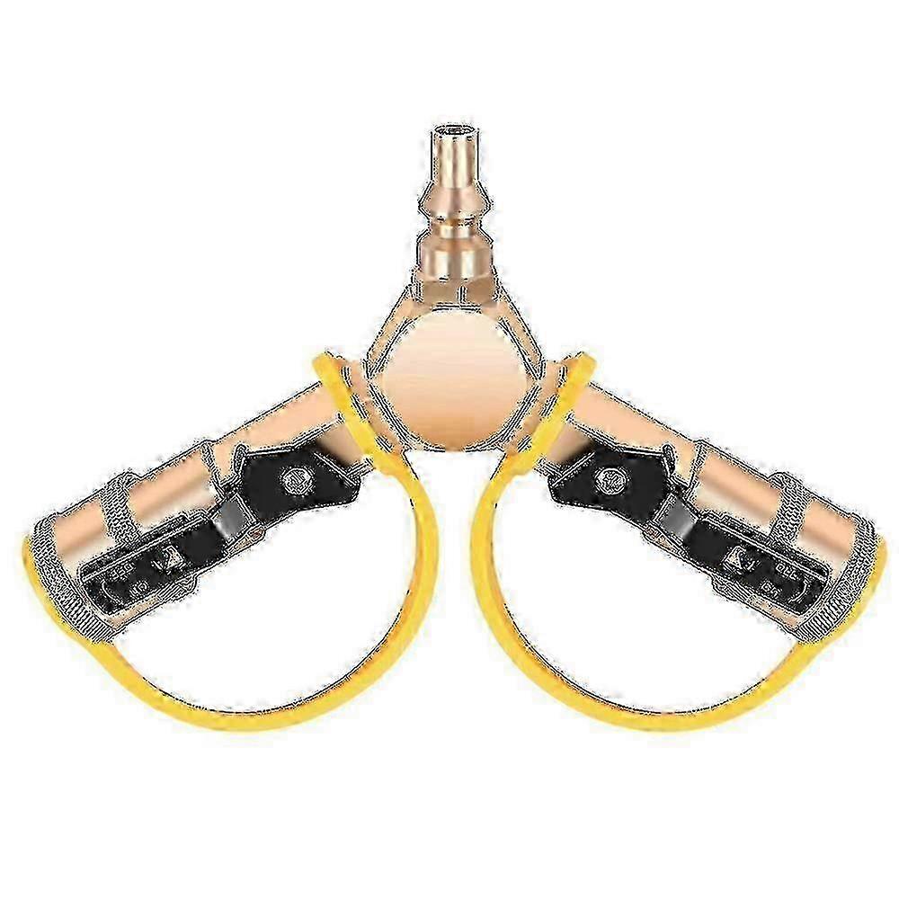 1/4 Inch Rv Propane Quick Connect Y-splitter Adapter with Shutoff Valve Full Flow Plug 2 Way Lp Gas