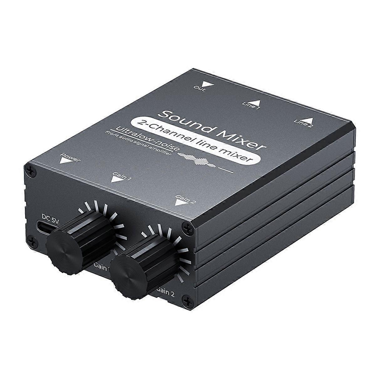 Audio Mixer 3.5mm Audio Synthesizer 2-in-1-Out Audio Switcher