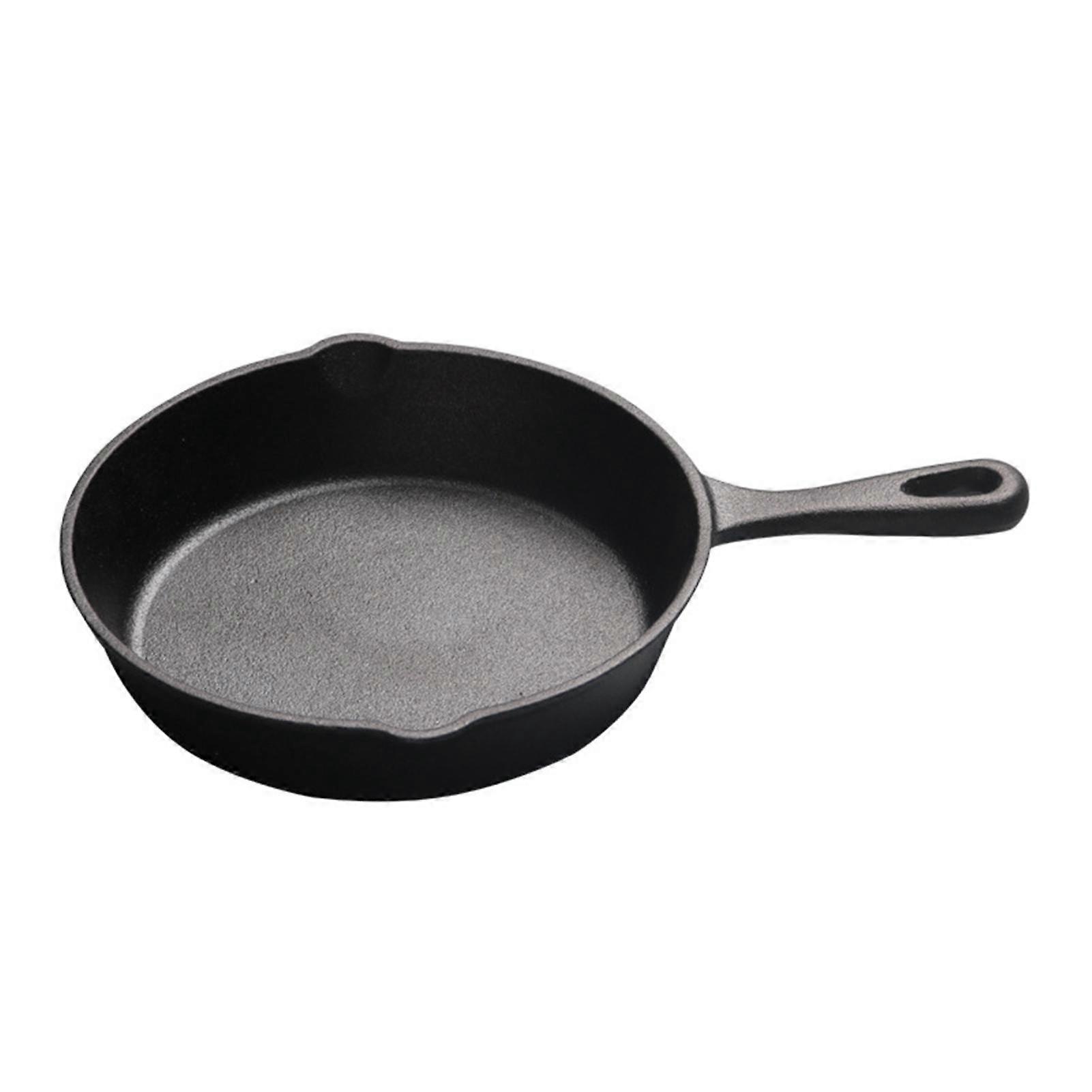 Frying Pan 20cm Cast Iron Flat Bottom Uniform Heat Conduction Round Nonstick Frying Pan for Cooking