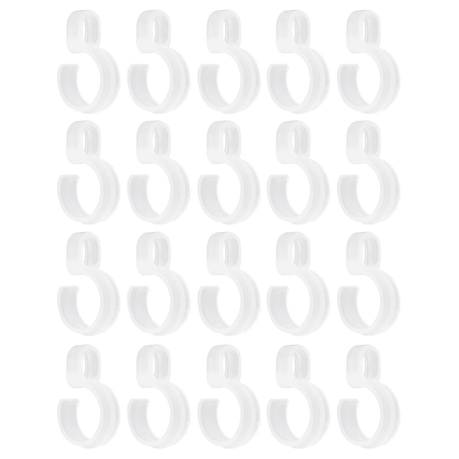20Pcs Windproof Clothes Hanger Hooks, AntiSlip Drying Rack Buckles for Rods and Closet Organization, 45mm