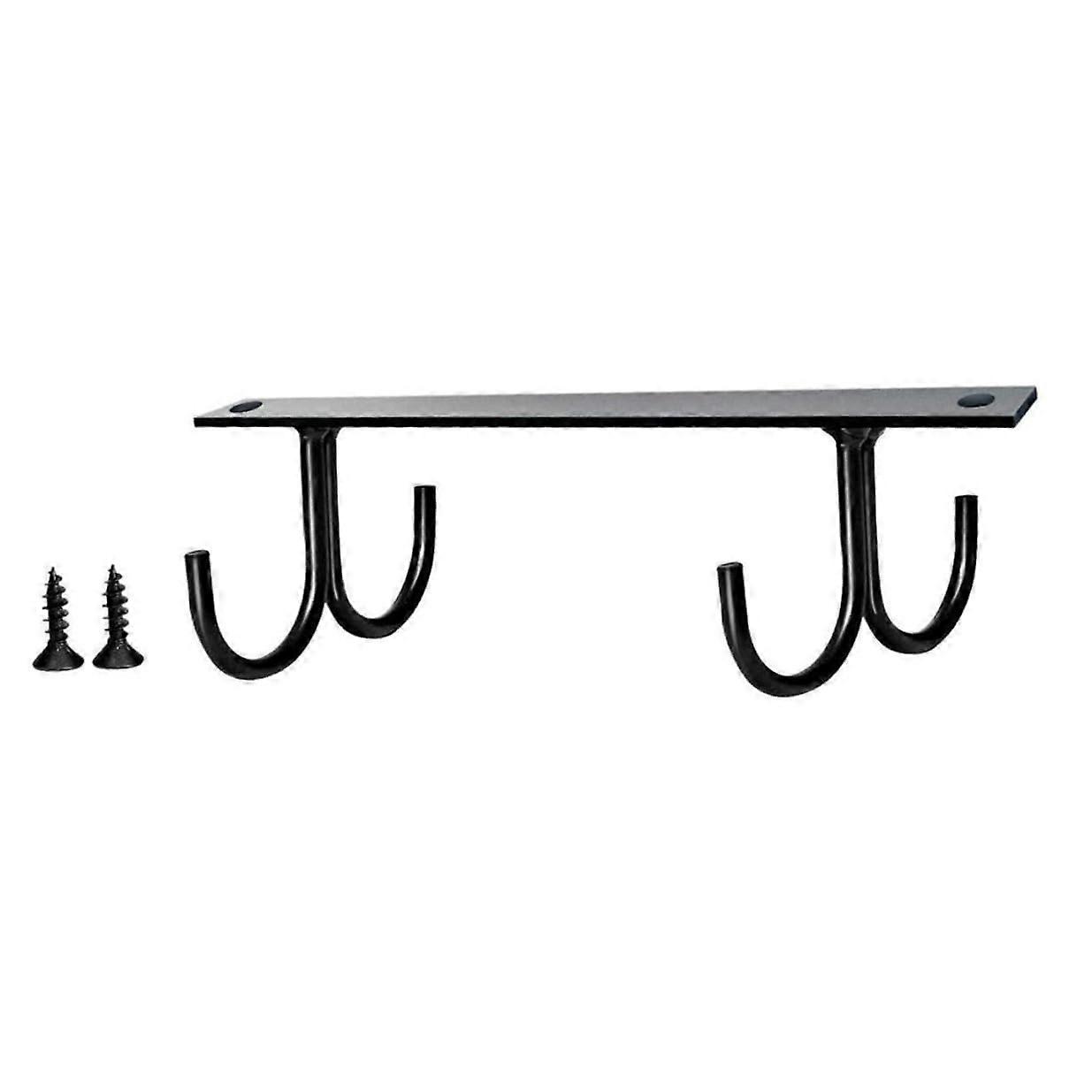 Under Cabinet Mug Rack with Screws for Kitchen Cup Drying Hooks Organizer Black Holder