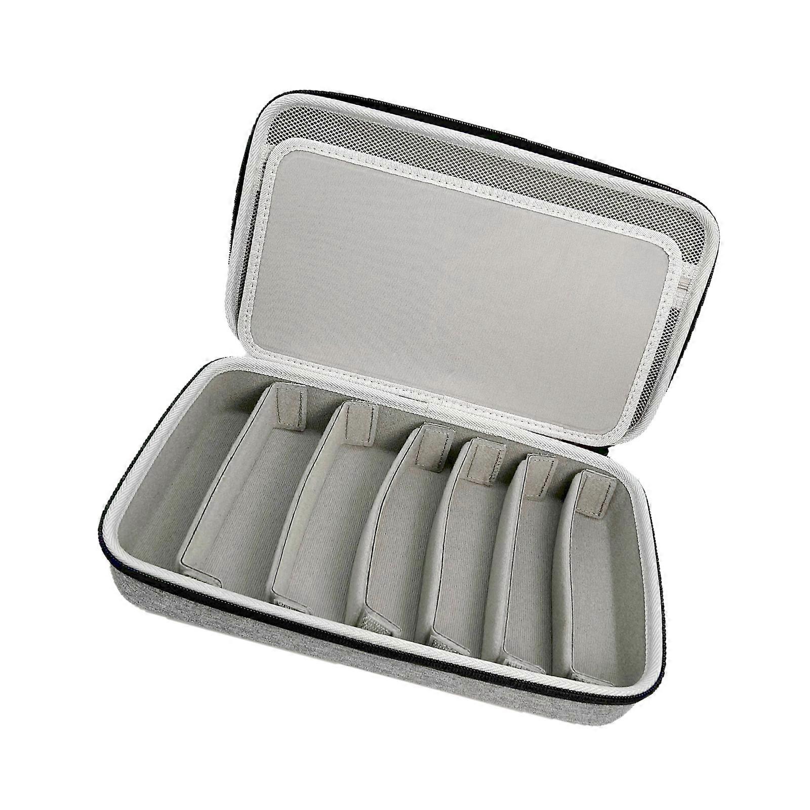 Glasses Planner Case 7 Compartments Polyamide Fabric Storage Solution For Multiple Glasses Sunglasses Space Efficient Telecommute Use Multicolor