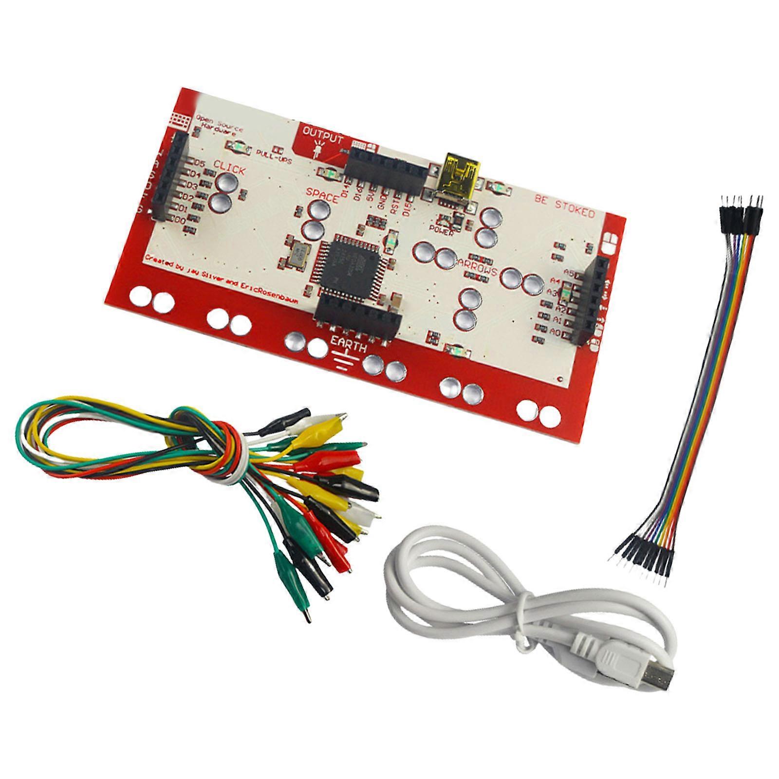 High Performances MAKEY Control Board Kit With USB Data Cable Alligators Clip For Extended Use Multicolor