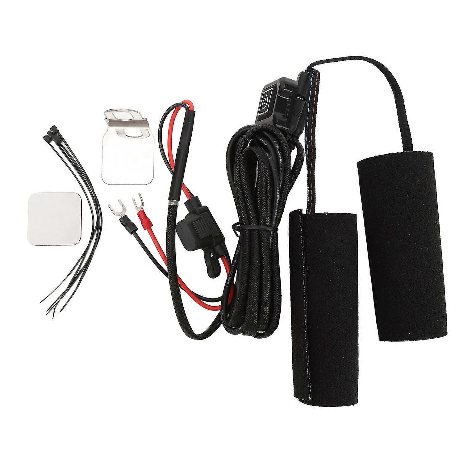 Motorcycle Heated Grip Cover 12V IP67 Water Resistant 3 Temperature Setting Hook and Loop Closure Mo