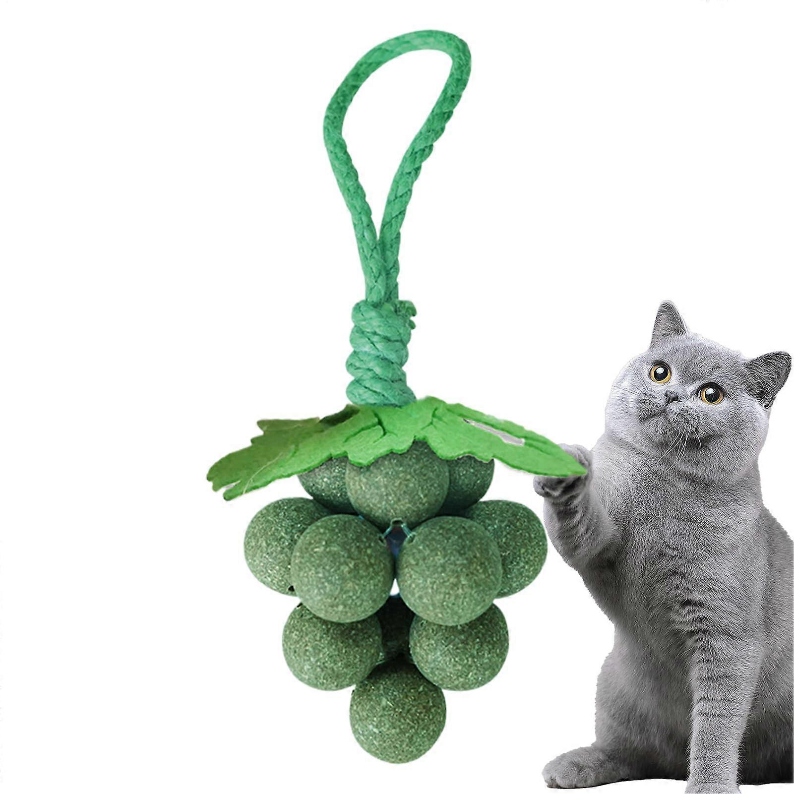 Catnip Toys Grape Shape Plush for Indoor Cats and Kittens, Interactive Chew Play to Reduce Boredom