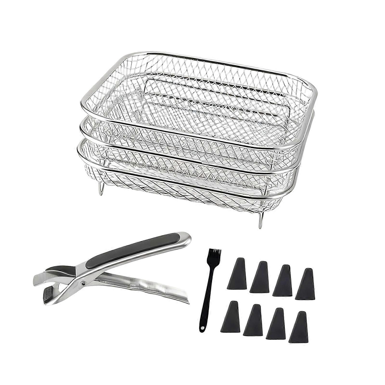 Square/Round/Rectangle Air Frying Machine Basket Organization Detachable Cooking Rack Practical Kitchen Tool Accessories Multicolor