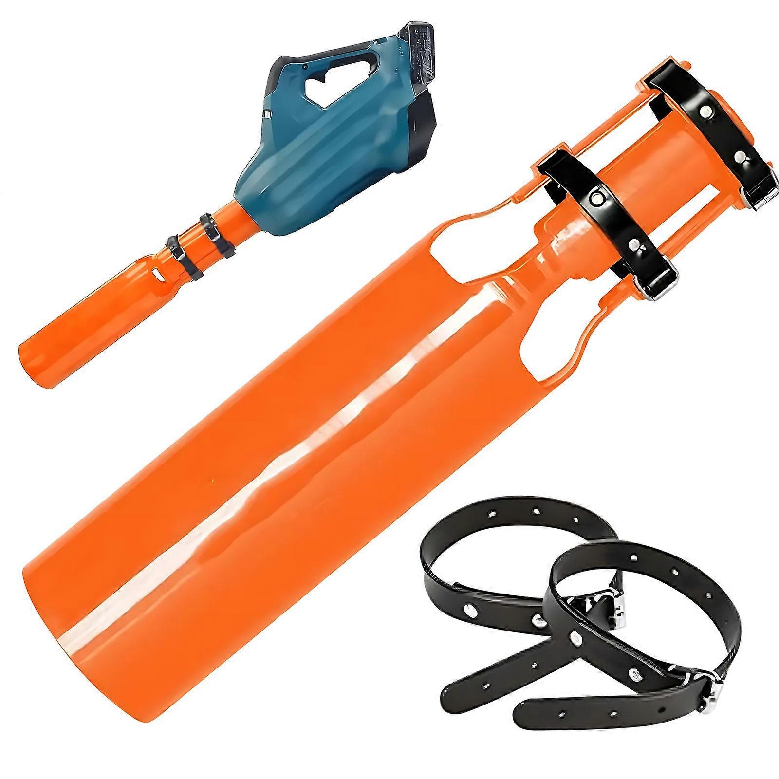 Universal Blower Attachment High Pressure Accelerator Lightweight Durable Plastic Construction Secure Adjustable Fastening System  Orange