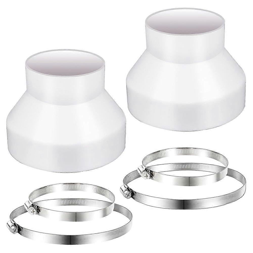2 Set 6 to 4 Inch Duct Reducer Adapter, Air Duct Reducer Increaser with Hose Clamps, HAVC Pipe Connector