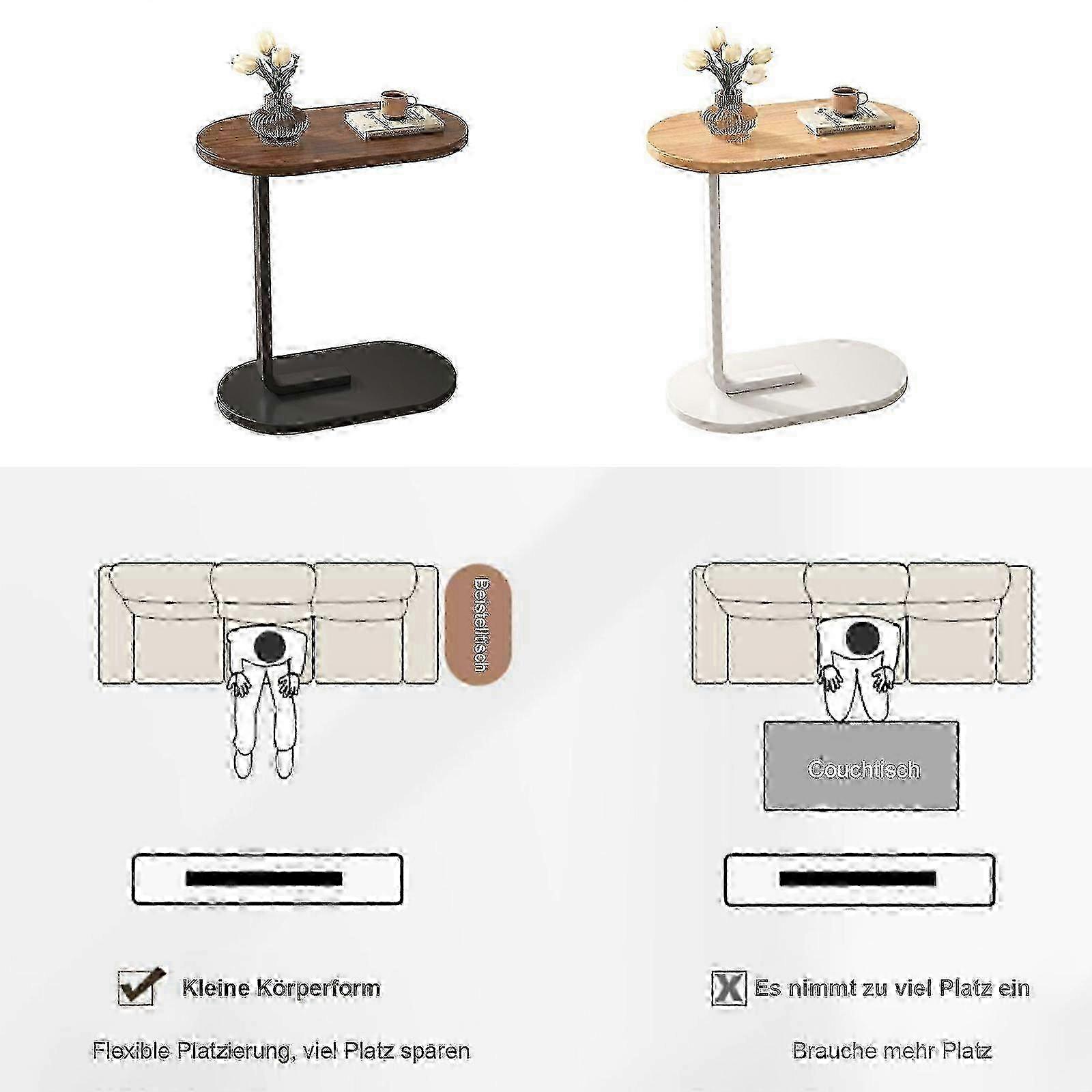 Table Small Side Table Narrow C Shaped End For Sofa Couch And Bed Bedroom